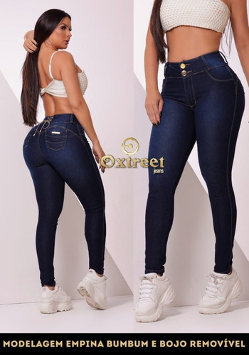 Imagem 2 de 3 de Calça Oxtreet Jeans Feminina Bojo Removível Levanta Bumbum