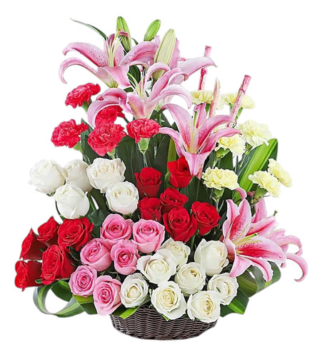 Arreglo Artificial, Rosas, Lilys Y Clavel.
