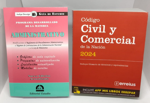 Pack Código Civil Nación Y Guía De Estudio De Administrativo