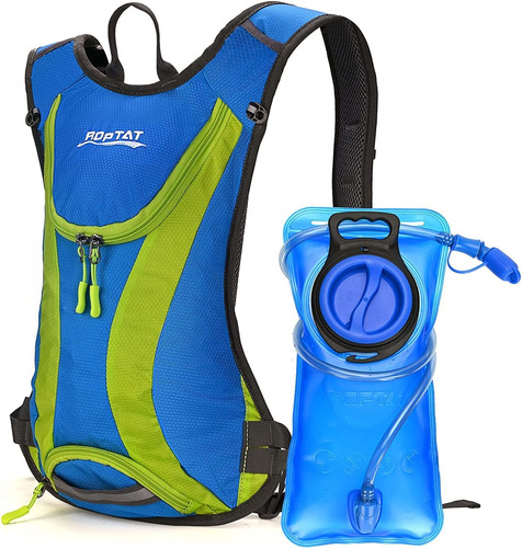 Mochila Senderismo Ligera Verde Azul Pack Hidratacion 2l