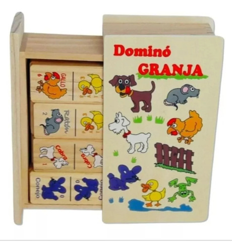 Pack 3 Domino De Madera Granja-selva-transporte Montessori 