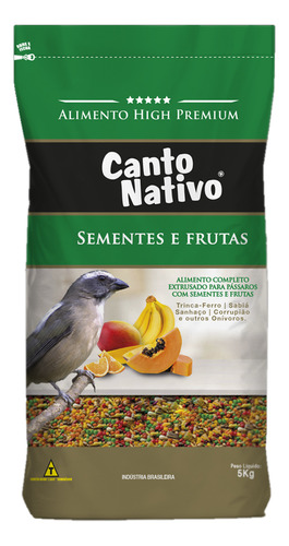 Mistura Para Trinca Ferro Canto Nativo Sementes E Frutas 5kg