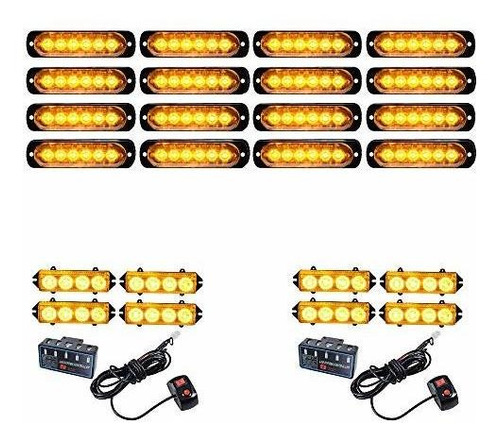 Ensamblaje De Luz De Seña 16pcs Ultra Slim 6-led 18w Precauc