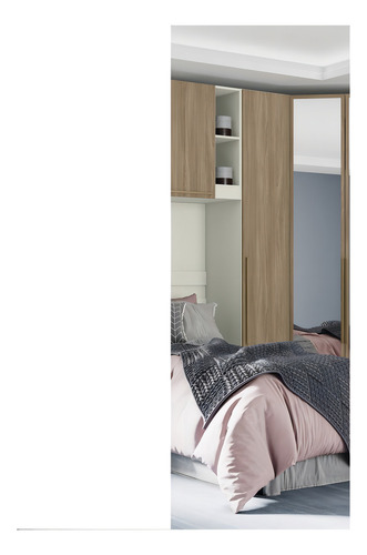 Guarda Roupa Modulado 01 Porta Predileto Henn Cor Areia HP com Jequitiba