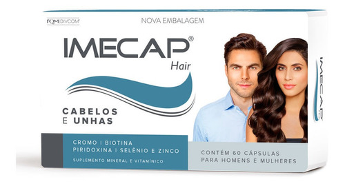 Imecap Hair 60 Cápsulas Estimula O Crescimento Capilar X