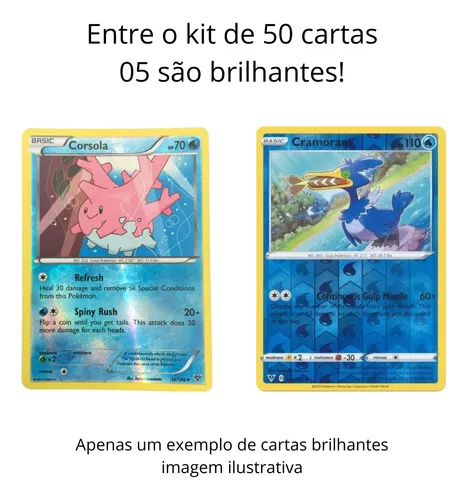 Carta Pokemon ULTRA RARA GARANTIDA + 20 Cartas BRILHANTES - ORIGINAL COPAG