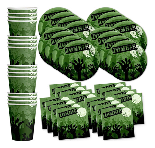 Zombie Birthday Party Supplies Set Plates Napkins Cups ...