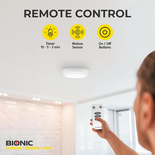 Luz De Techo Con Sensor De Movimiento, Funciona Con Pilas, 3