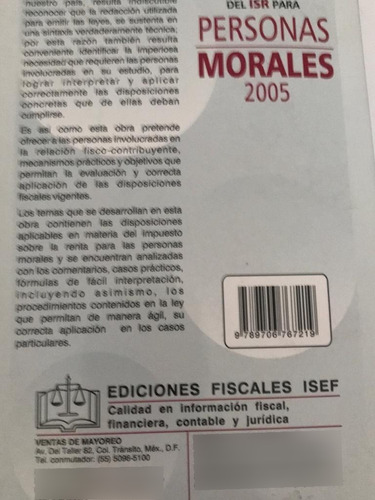 Estudio Práctico Del I S R Para Personas Morales 2005