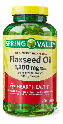 Flaxseed Oil 1200 Mg 200 Cápsulas Blandas Spring Valley