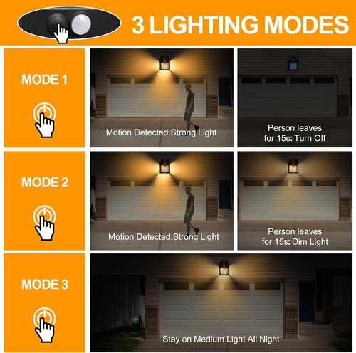 Paquete De 2 Luces Solares De Pared Para Exteriores, Lámpara