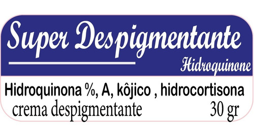 Despigmentante , Aclarante Hidroquinona + Acido Kojico 30 G