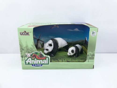 Animales De La Selva Pack X2 Mama Bebe Panda Lobo Familia Ed
