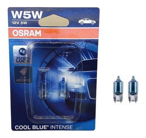 Lâmpadas Osram Cool Blue Intense 4000k W5w - Esmagada Pingo