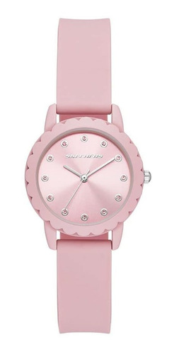 Reloj Mujer Skechers Sr6234 Cuarzo Pulso Rosado En Silicona