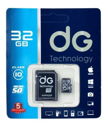 Memoria Micro Sd 32gb Clase 10 + Adaptador Sd Dg Original