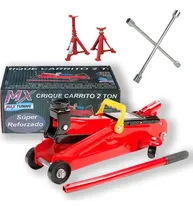 Comprar Crique Gato Hidraulico Carrito 2 Tn + Caballetes Llave Cruz