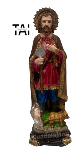 San Isidro Labrador Resina Figura Religiosa Decoración 30 Cm