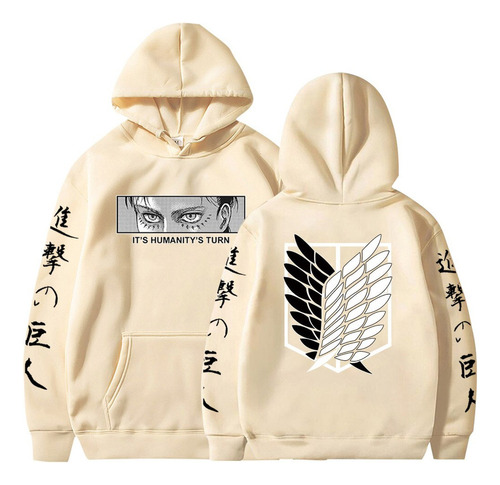 Sudadera Con Capucha Anime Attack On Titan Aot Eren Jaeger