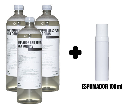 Limpiador En Espuma Para Gorras 10l + Espumador 100ml