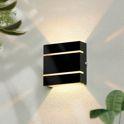 8x Arandelas 2 Fachos 2 Frisos Garagem Interno Externo Mf103 Cor Marrom