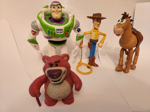 Toy Story Figuras De Buzz Lightyear,wood, Su Amigo Y El Oso