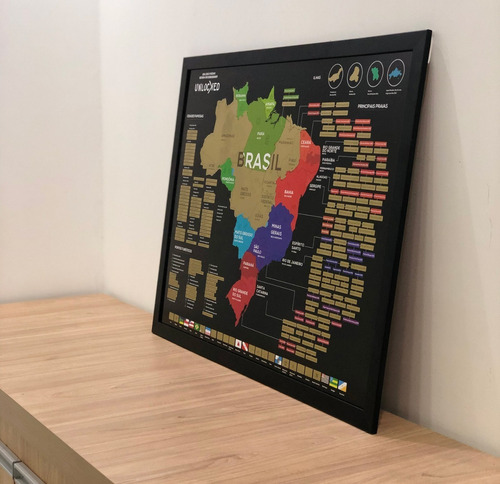 Imagem 7 de 8 de Mapa Do Brasil De Raspar Unlocked Com Moldura