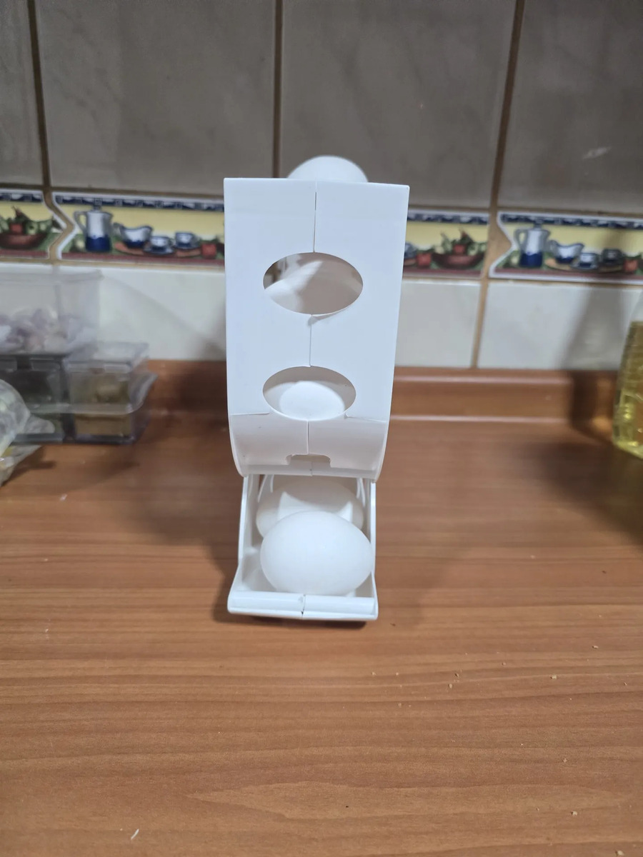 Foto real de Huevera - Dispensador Organizador De 4 Niveles Blanco