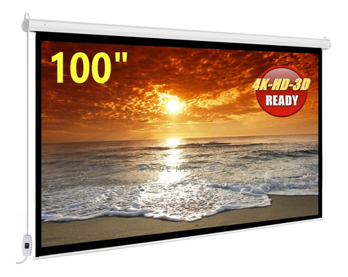 Pantalla Para Proyector Electrica, 100'' Pulgadas, Hd 16:9 Alta Definicion