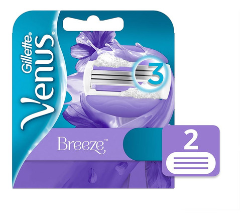 Cartuchos Para Afeitar Gillette Venus Breeze 2 Unidades