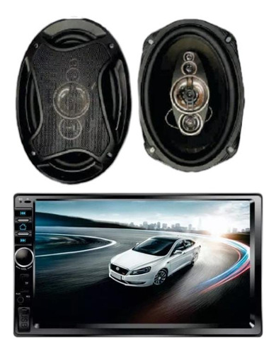 Radio Para Auto C/pantalla + Parlantes 6x9 Bluetooth