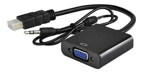          Convertidor Hdmi To Vga Con Cable De Audio 3.5 Plug