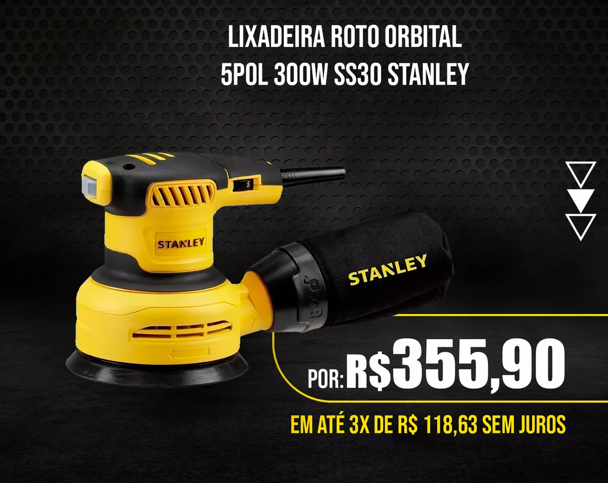 LIXADEIRA ROTO ORBITAL 5POL 300W SS30 STANLEY