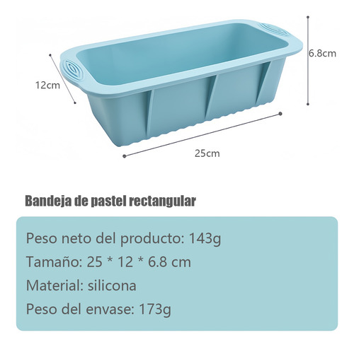 2 Moldes Silicona Rectangular Antiadherente Para Pan Paste