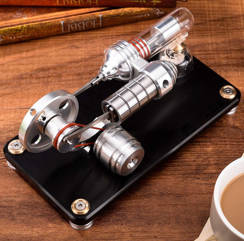 Sunnytech Hot Air Stirling Engine Colorful Led Flywheel Educ