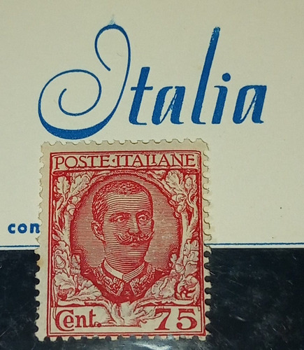 Estampilla  Italia 1925 Yt. 183 75 C. Humberto 1 N.