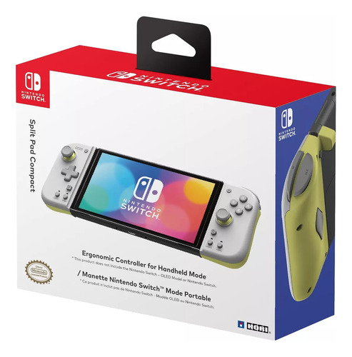 Controle Hori Split Pad Compact Para Nintendo Switch Cor Cinza