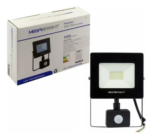 Foco Halogeno Led 10 W Luz Fria Con Sensor Megabright