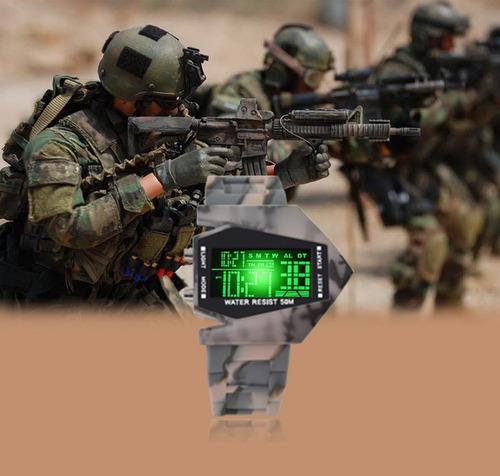 Reloj Militar Tactico Led Hombre Caballero Metal Sumergible Correa Tierra