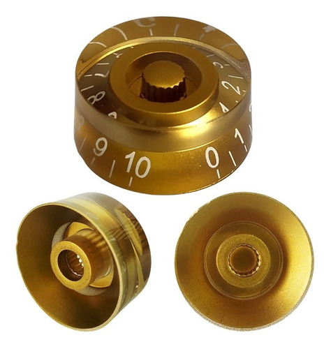 Kit 2 Knob Dourado Para Guitarra Baixo Les Paul Sg Prs 2un