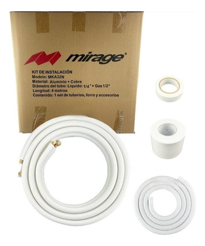 Kit Instalacion Mirage Minisplit 1/4 X 1/2 1 Ton Y 1.5 Ton