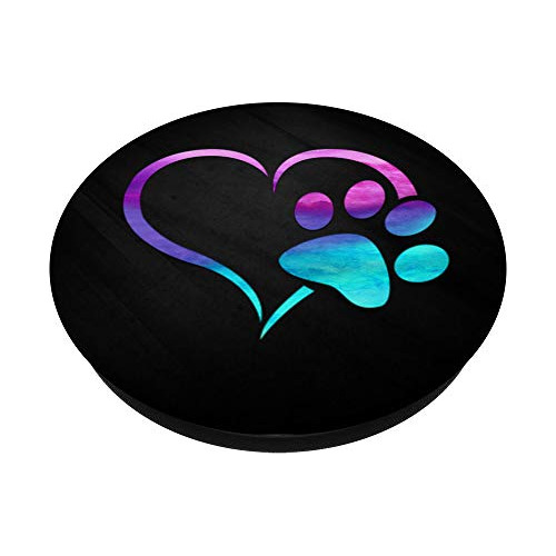 Empuñadura De Corazón Con Estampado De Pata De Perro Púrpura