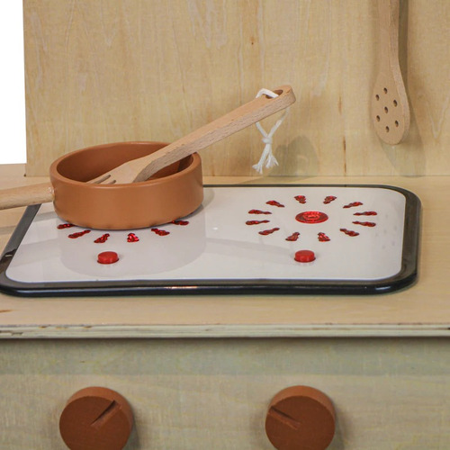 Cozinha Infantil De Madeira/mercadinho Para Crianças Cor Terracota