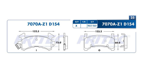 Imagen 2 de 5 de Balatas Delanteras Gmc Sonoma 2.8l 1991-1993 Fritec
