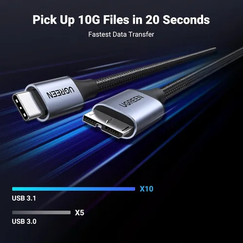 Ugreen 10 Gbps Micro B A Usb C Cables De Disco Duro, 1.5f...