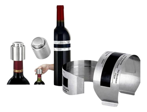 Termómetro Vino  + Tapón  Vino Acero Inox.  Amantes Del Vino