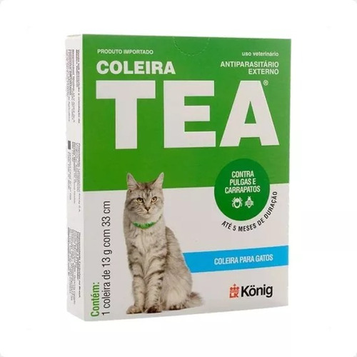 Coleira Antipulgas E Carrapatos Konig Tea 327 Gatos