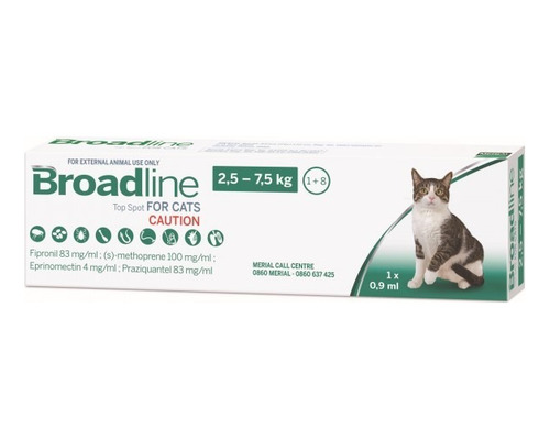 3 X Broadline Pipeta Gato 2.5 A 7.5 Kg Antiparasitario Mh
