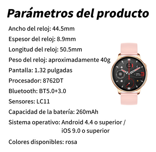 Reloj Smartwatch Deportivo Bluetooth Mujer Con Podometro Y33