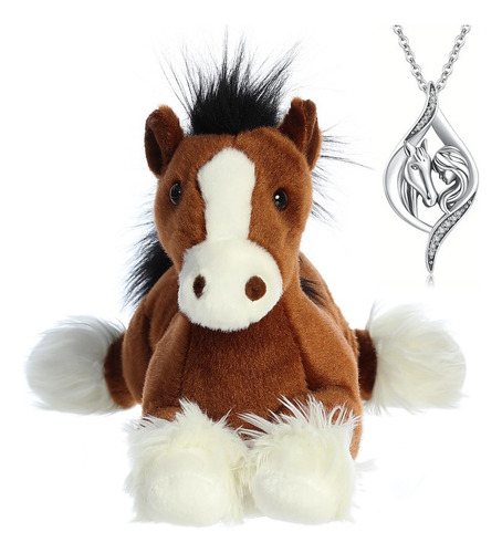 Caballo Peluche Captain 30cm Suave Abrazable + Collar Regalo
